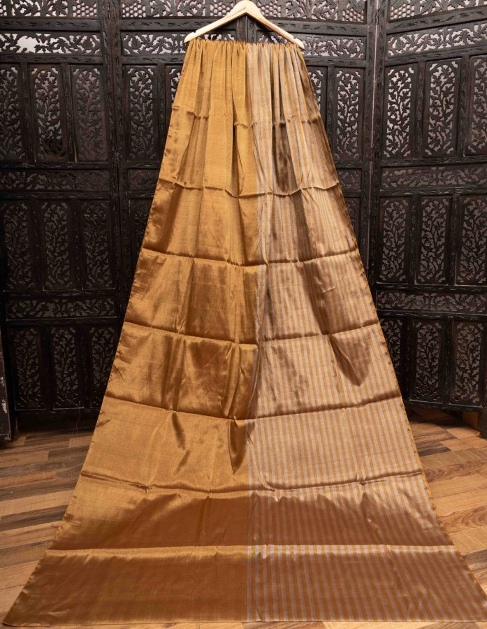 Golden and Silver Tissue Silk Fabric